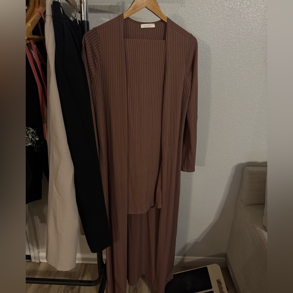 Pinkblush Mocha Ribbed Sleeveless Maxi Dress - Picture 2 of 3